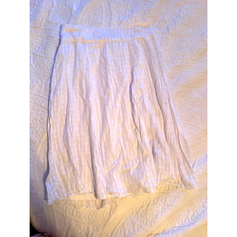 White Textured Laura Scott Petites Flowy Midi Skirt